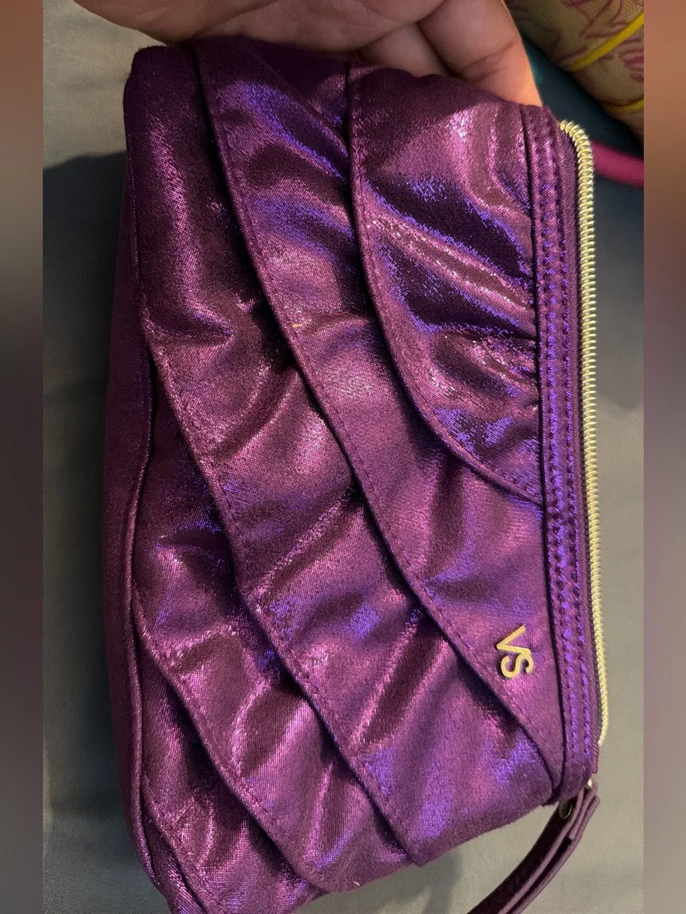 Victoria's Secret Pink & Yellow Graffiti Cosmetic Satchel Set